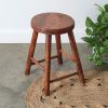 Vintage-Inspired Polished Wooden Stool