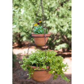 Two-Tier Hanging Terra Cotta Pot