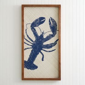 Nautical Blue Lobster Coastal Wall Sign - Beach House Decor