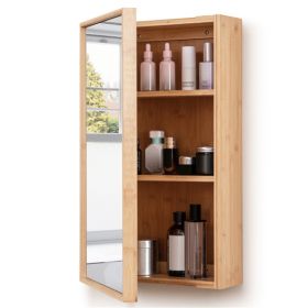 Bamboo Bathroom Cabinet with 2 Adjustable Shelves