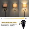 Dimmable Floor Lamp with Shade;  Modern Farmhouse Floor Lamp;  Rustic Floor Standing Lamp with Leaves & Birds Design;  Floor Stand up Lamp for Living