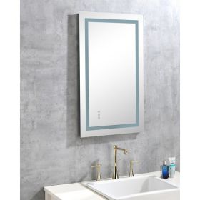 40x20 Inch LED Bathroom Mirror with Frontlit and Backlit, Wall Mounted Vanity Mirror with Smart Touch Button, Anti-Fog, Memory Function, 3 Colors