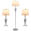 3 Piece Lamp with Set Modern Floor Lamp and 2 Table Lamps