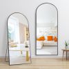 Dolonm 64x21 Inch Arch Full Length Mirror, Aluminum Alloy Frame Floor Mirror, Large Mirror Free-Standing Hanging or Leaning