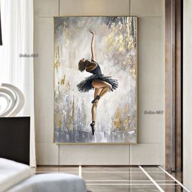 Handmade Oil Painting Canvas Wall Art Decoration Portrait Ballet Girl Home Living Room hallway bedroom luxurious decorative painting (size: 100x150cm)