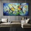 Modern Colorful Small Fish Abstract Wall Art Picture Poster Canvas Painting Living Room Home Office Decor