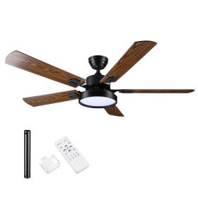 52 Inch 5 blades Ceiling Fan With Dimmable LED Light And Remote Control (Warehouse: US)