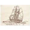 Vintage Sailboat Wood Print Wall Art in Blue Design by HadiArts