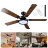 52 Inch 5 blades Ceiling Fan With Dimmable LED Light And Remote Control