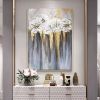 Foil golden flowers hand painted oil painting on canvas abstract large painting wall picture for home office decor