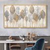 Hand Painted Thick Textured Abstract Gold Foil Oil Painting on Canvas Oil Modern Painting Fine Art Picture No Frame