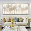 Hand Painted Thick Textured Abstract Gold Foil Oil Painting on Canvas Oil Modern Painting Fine Art Picture No Frame