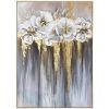 Foil golden flowers hand painted oil painting on canvas abstract large painting wall picture for home office decor