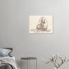 Vintage Sailboat Wood Print Wall Art in Blue Design by HadiArts