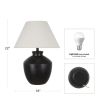 22" Urn Table Lamp;  Distressed Texture;  Black Finish;  LED Bulb Included | Bulb Not Included