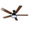 52 Inch 5 blades Ceiling Fan With Dimmable LED Light And Remote Control