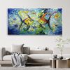 Modern Colorful Small Fish Abstract Wall Art Picture Poster Canvas Painting Living Room Home Office Decor