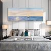 100% Handpainted Modern Abstract Simple Ocean Seaside Pure Ocean Sea oil painting Scandinavian wall artwork for home decor gift